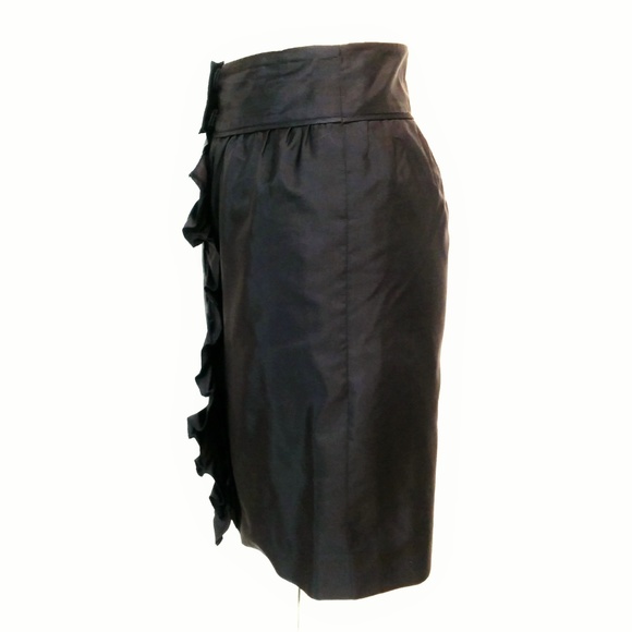 Prada Black Silk Taffeta Straight Skirt Wrap - Picture 2 of 7